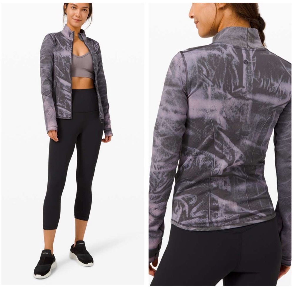 Lululemon Ebb to Street Define Jacket Wash Stone Stretch Zipper Pockets Seamless
